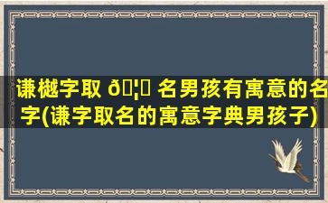 谦樾字取 🦟 名男孩有寓意的名字(谦字取名的寓意字典男孩子)